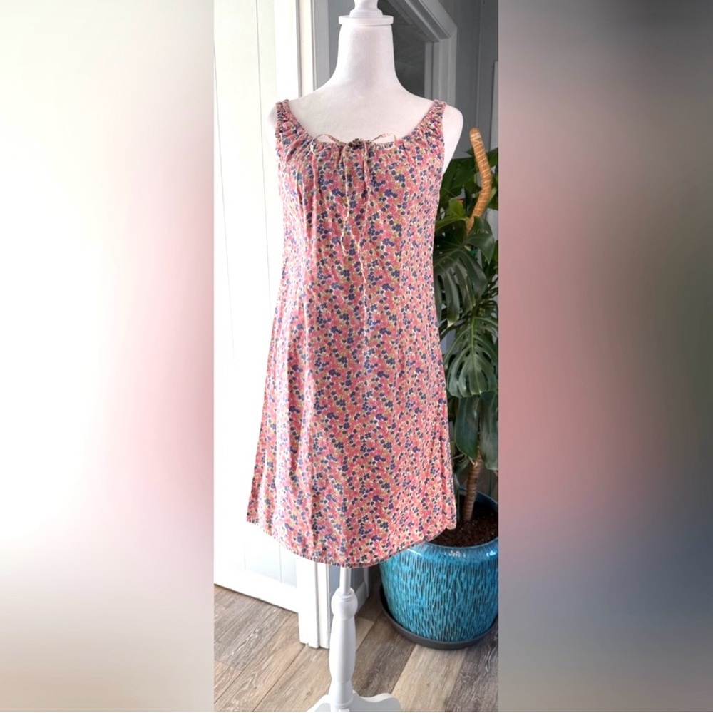#13)  J. Crew Cotton Pink and Blue Floral dress